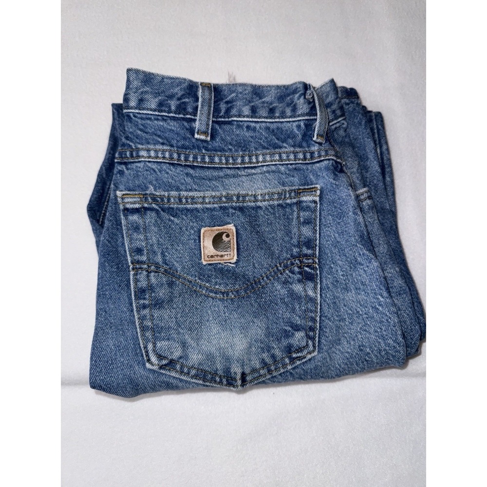 VTG Carhartt - Men's Size 32 Blue Denim Faded Distressed Broken In Jeans No Tag - Picture 5 of 16